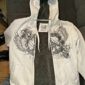 Cute white zip up hoodie